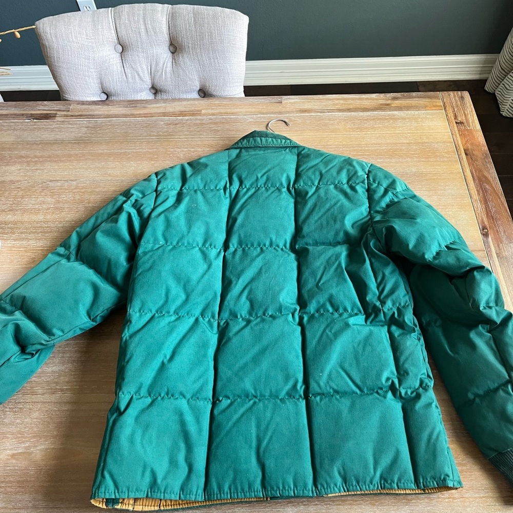 Eddie Bauer vintage green goose down Puffer Jacket - Picture 3 of 3
